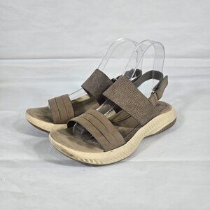 Bionica Alamosa Sandals Size 7 Slingback Brown Leather Comfort Walking Travel